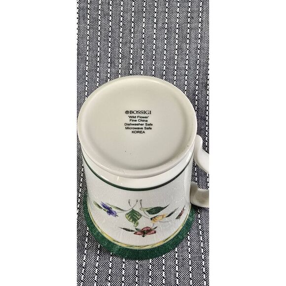 SAINT JAMES HANHOOK FINE CHINA WILD FLOWER CUP WITH LID /COASTER - Picture 5 of 8